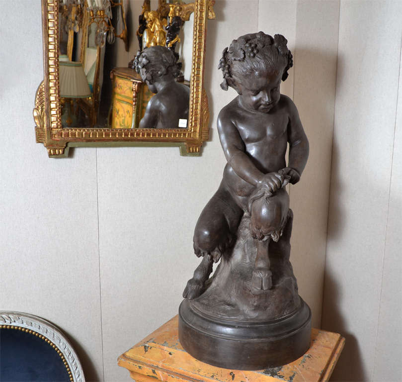 French Statue 18th Century Representing a Child Faunus For Sale