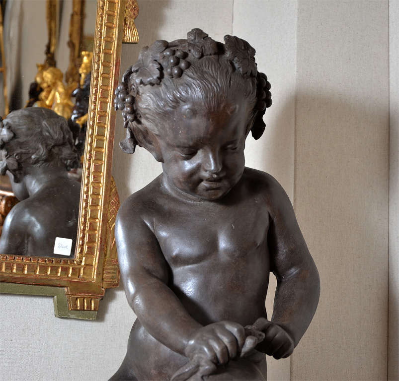 Statue 18th Century Representing a Child Faunus In Good Condition For Sale In Paris, FR