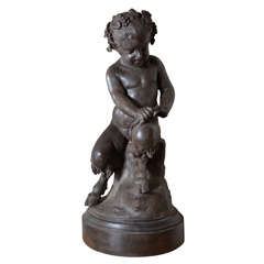 Statue 18th Century Representing a Child Faunus