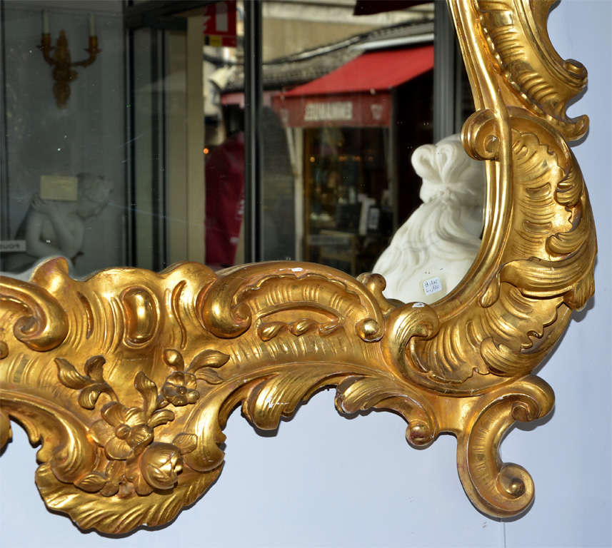 Gilded Wood  Italian Mirror For Sale 3