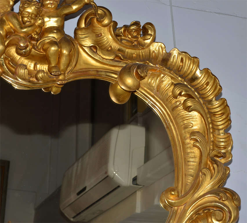 Gilded Wood  Italian Mirror For Sale 6