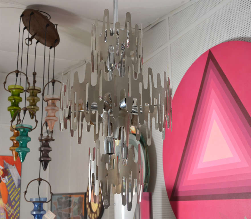 Late 20th Century 1970s Very Rare and Stylish Chandelier