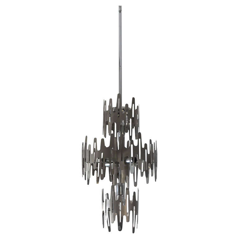 1970s Very Rare and Stylish Chandelier