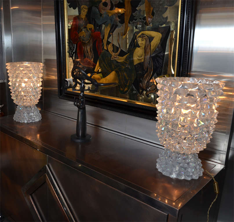 Pair of incredible Murano glass lamp.