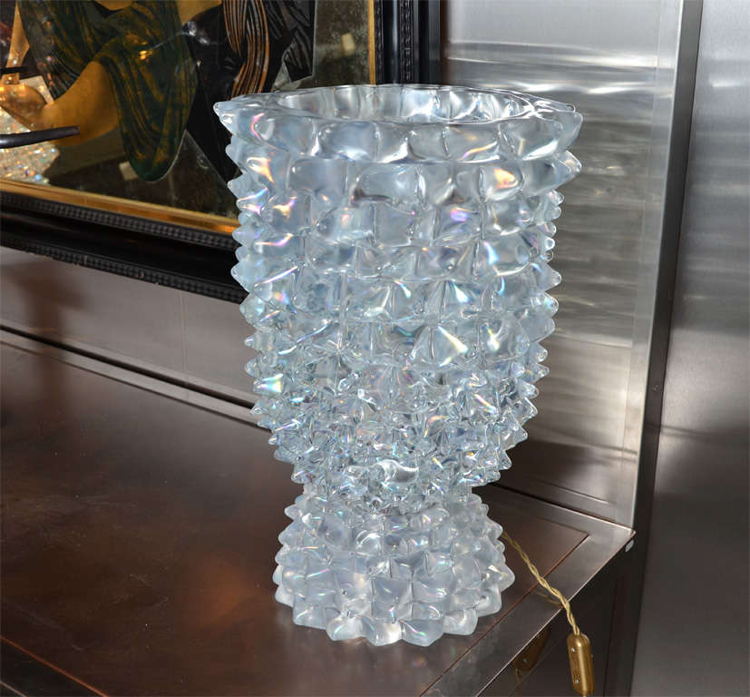 Huge Murano Glass Table Lamp in the Style of Ercole Barovier For Sale 3