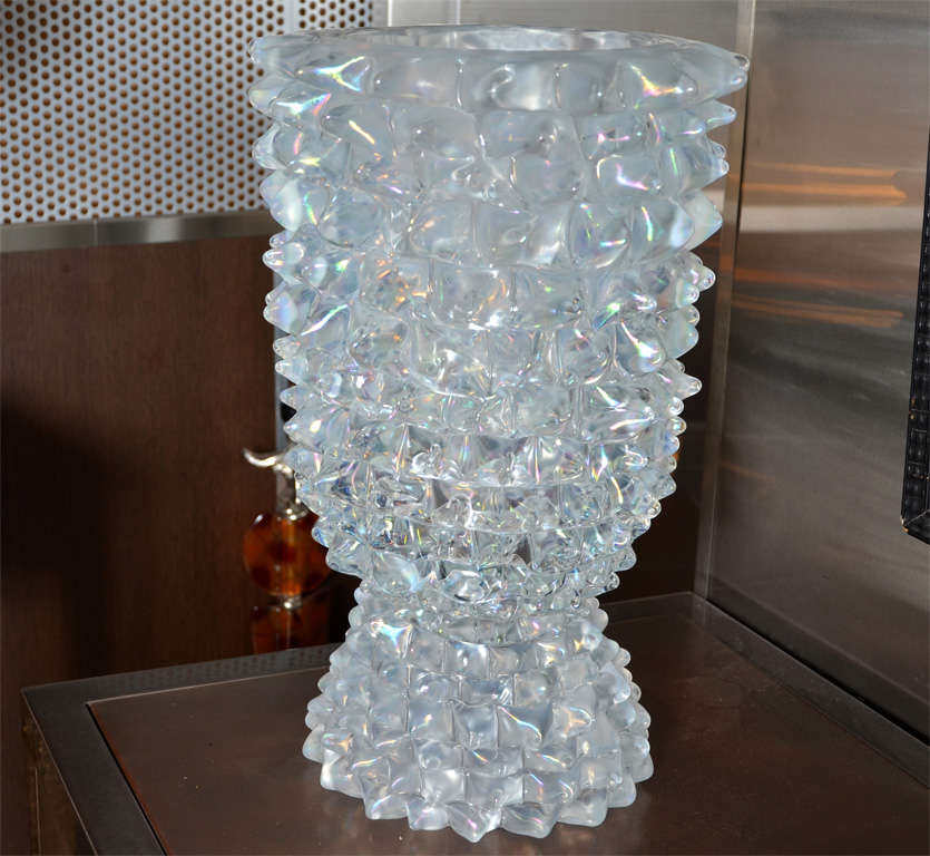 Huge Murano Glass Table Lamp in the Style of Ercole Barovier For Sale 4