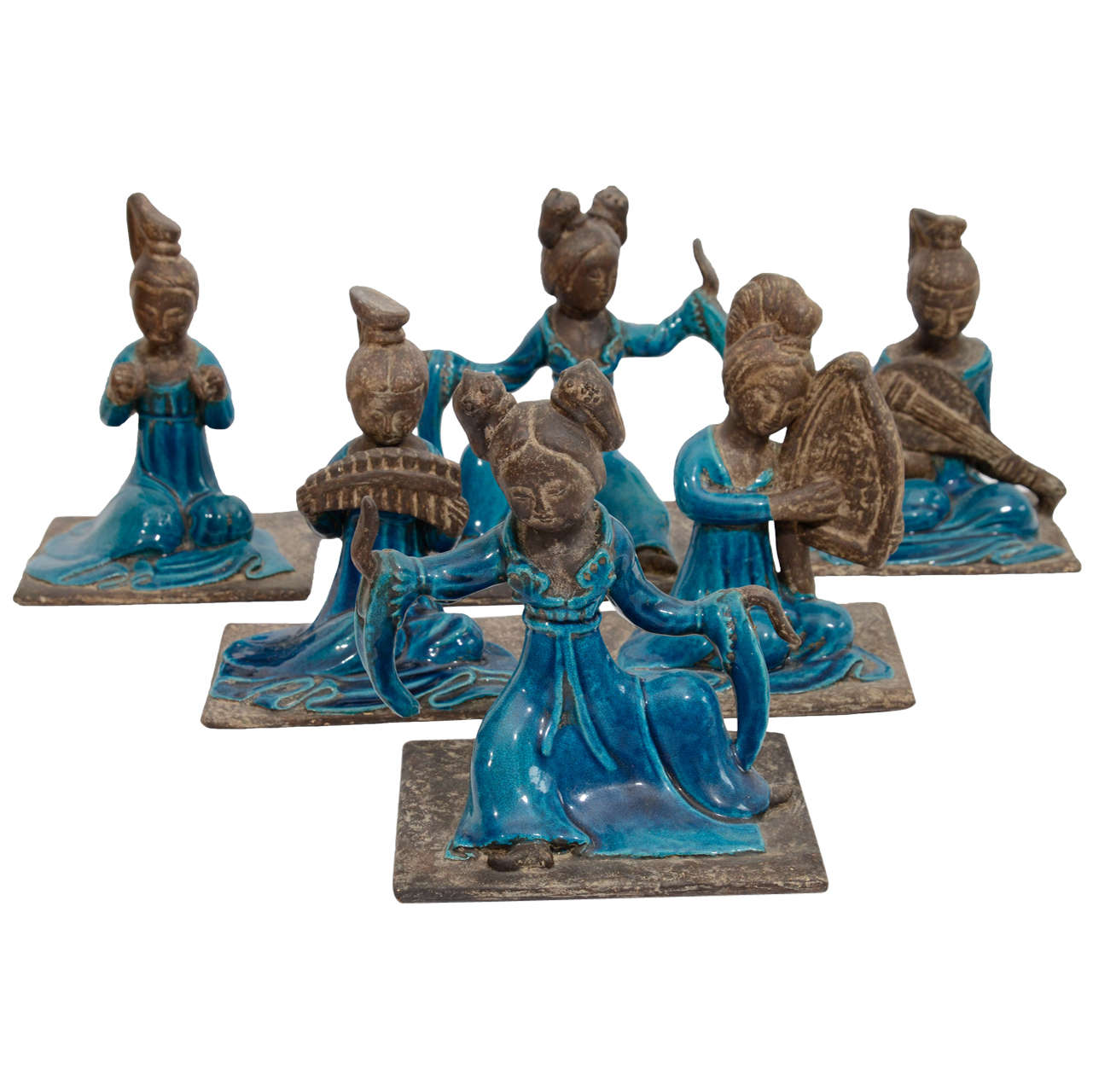 Chinese Court Musician Figurines by Zaccagnini For Sale