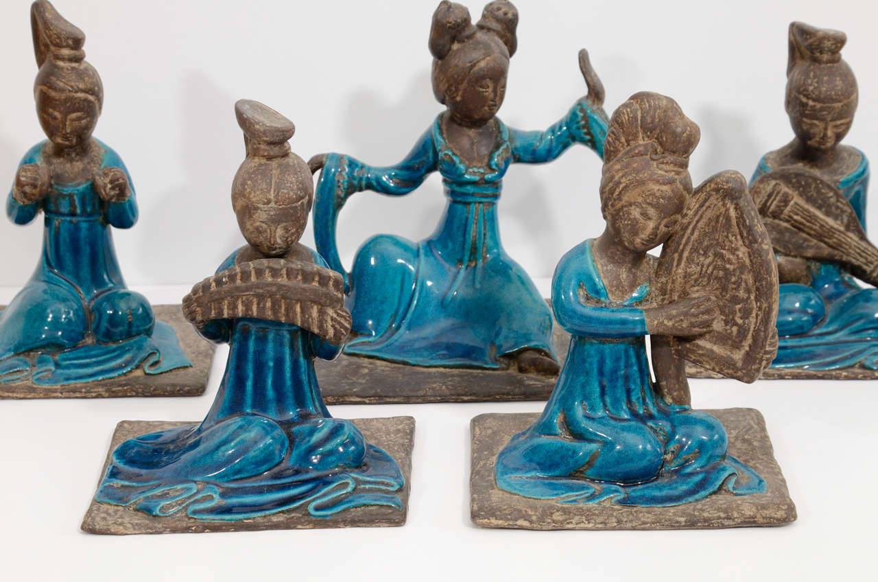 Chinese Court Musician Figurines by Zaccagnini In Excellent Condition For Sale In Princeton, NJ