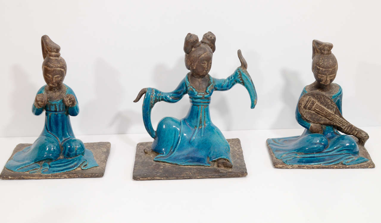 Ceramic Chinese Court Musician Figurines by Zaccagnini For Sale