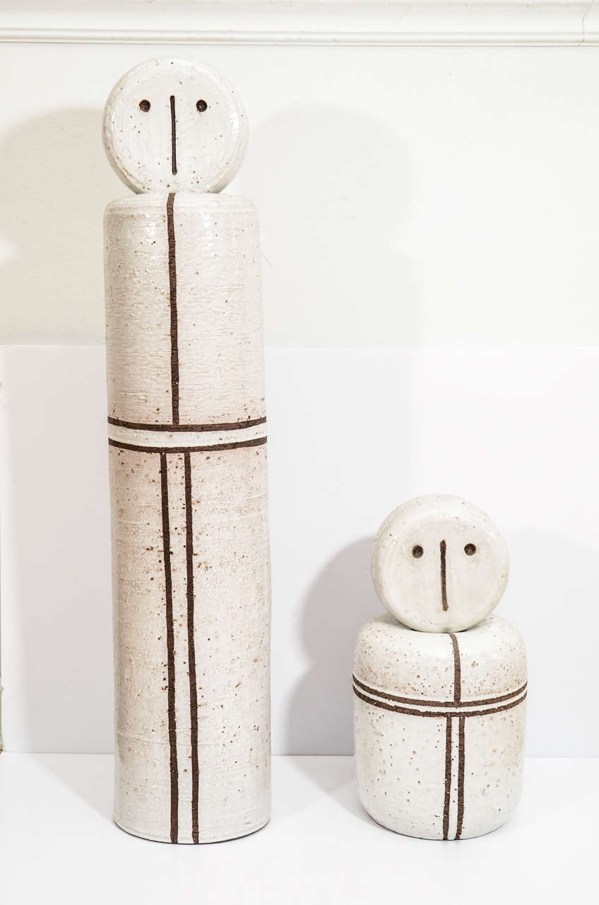 Statuesque art pottery pair by Aldo Londi for Bitossi c. 1950s. Imported by Rosenthal Netter. 

Taller: 7x5.5x32