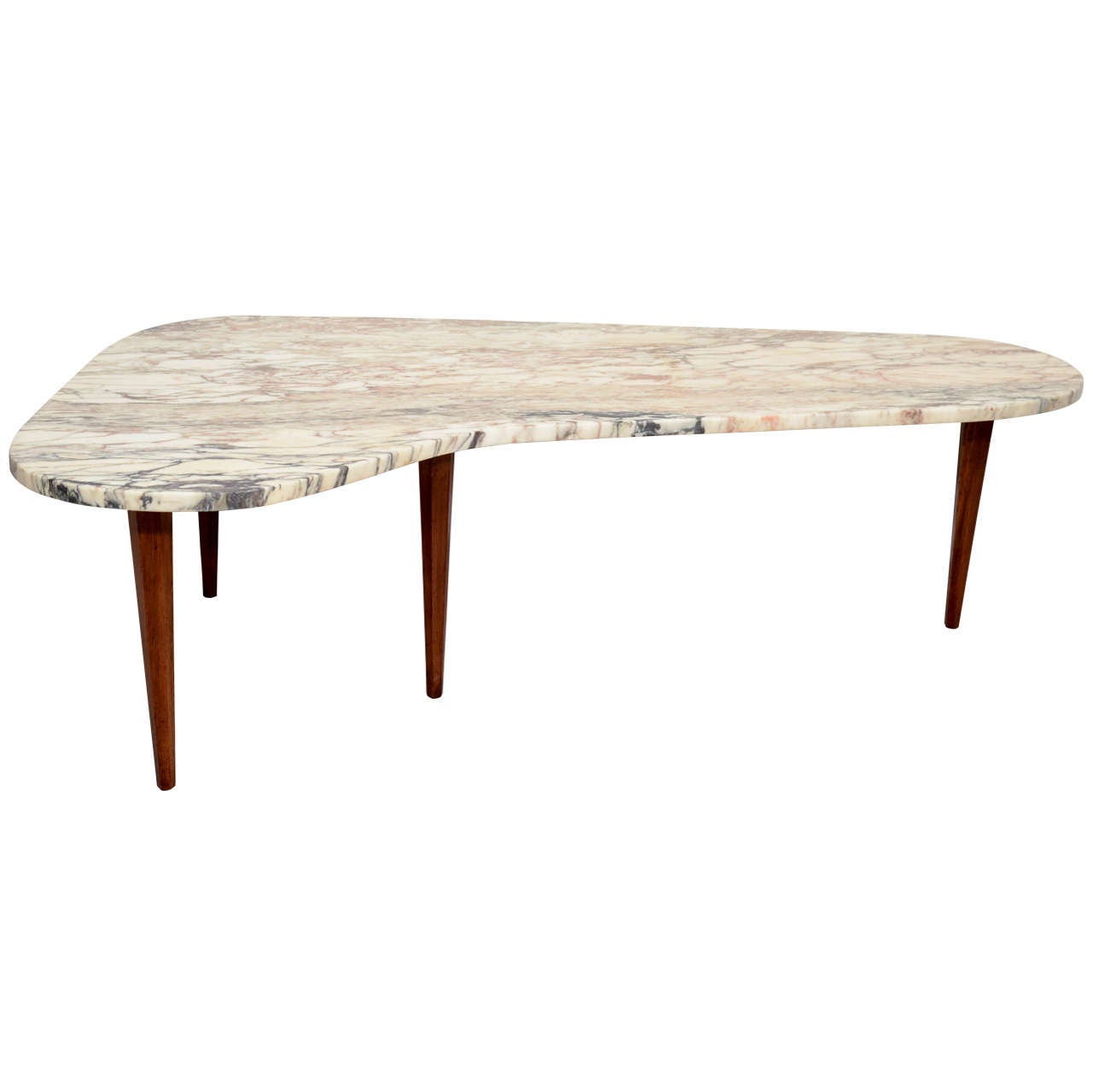 Biomorphic Marble Top Coffee Table For Sale