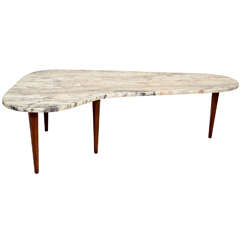 Biomorphic Marble Top Coffee Table