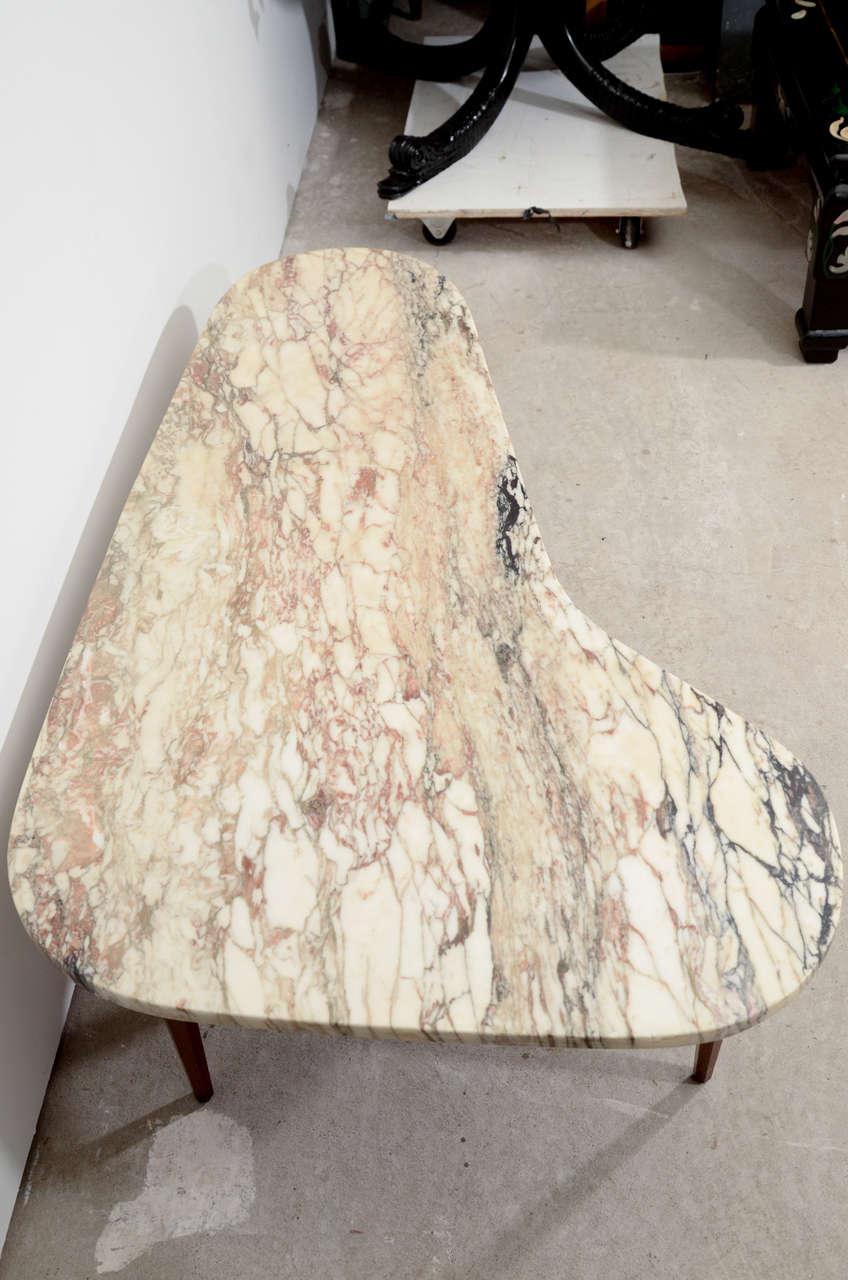 Biomorphic Marble Top Coffee Table For Sale 2