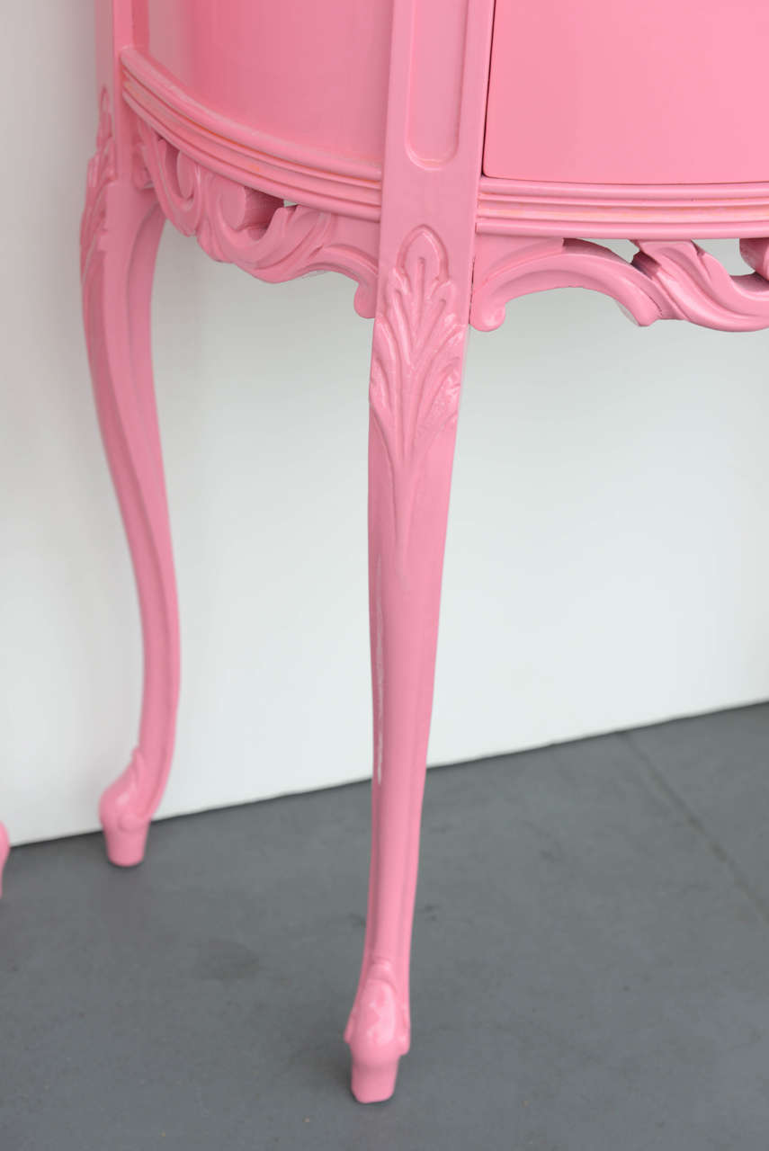 Pink Louis XV Style Nightstands 1