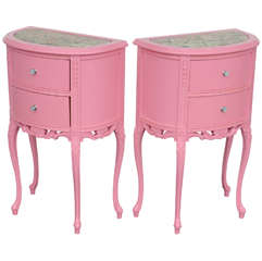 Pink Louis XV Style Nightstands