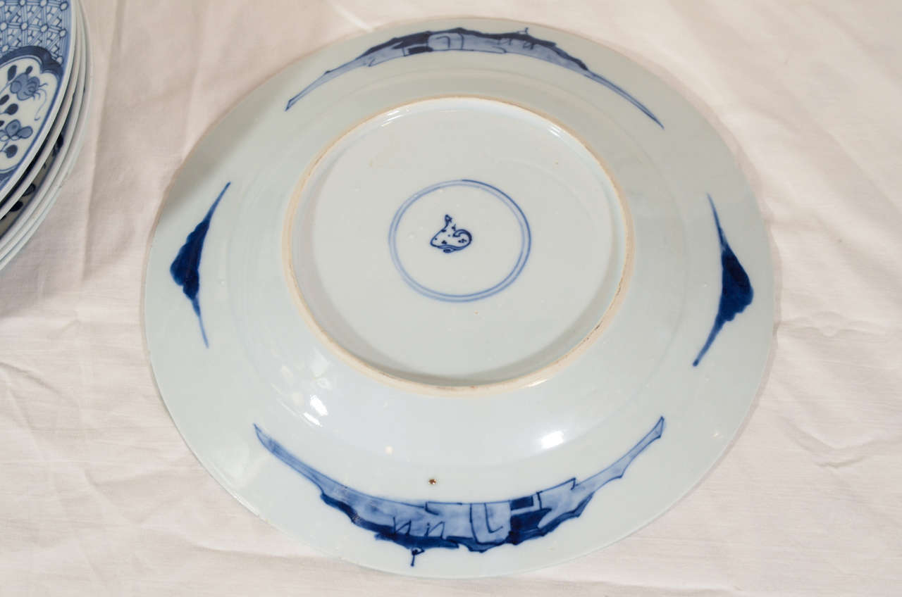 18th Century  Pair Blue and White ChinesePorcelain Dishes with Hunt Scenes
