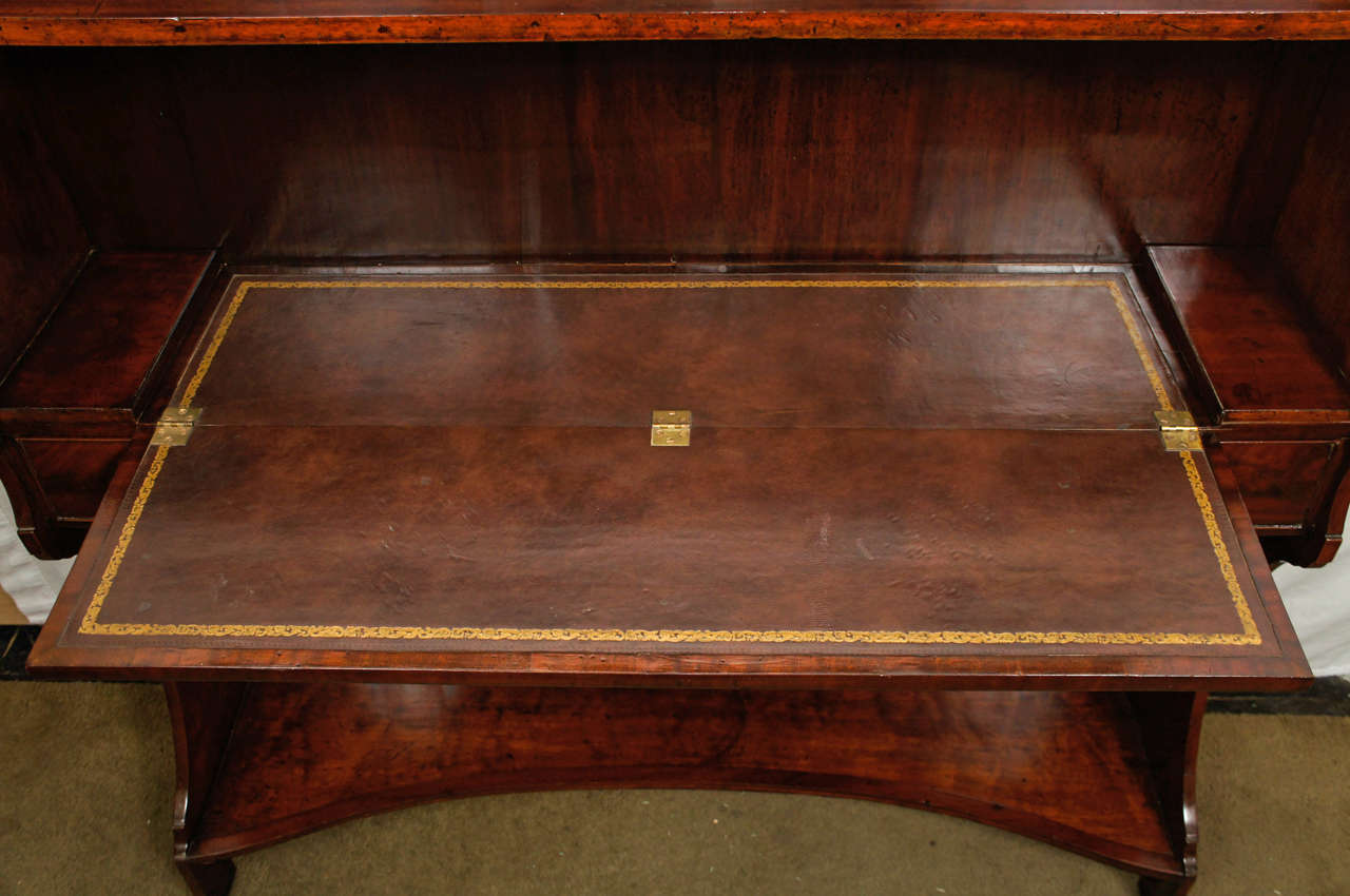 Brass English Regency Metamorphic Book Case -Desk For Sale