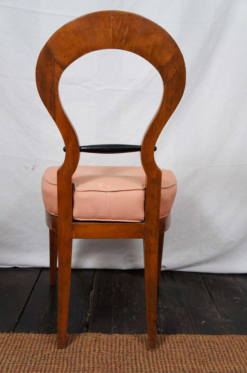 Pair of Italian Biedermeier Style Side Chairs In Good Condition In Hudson, NY