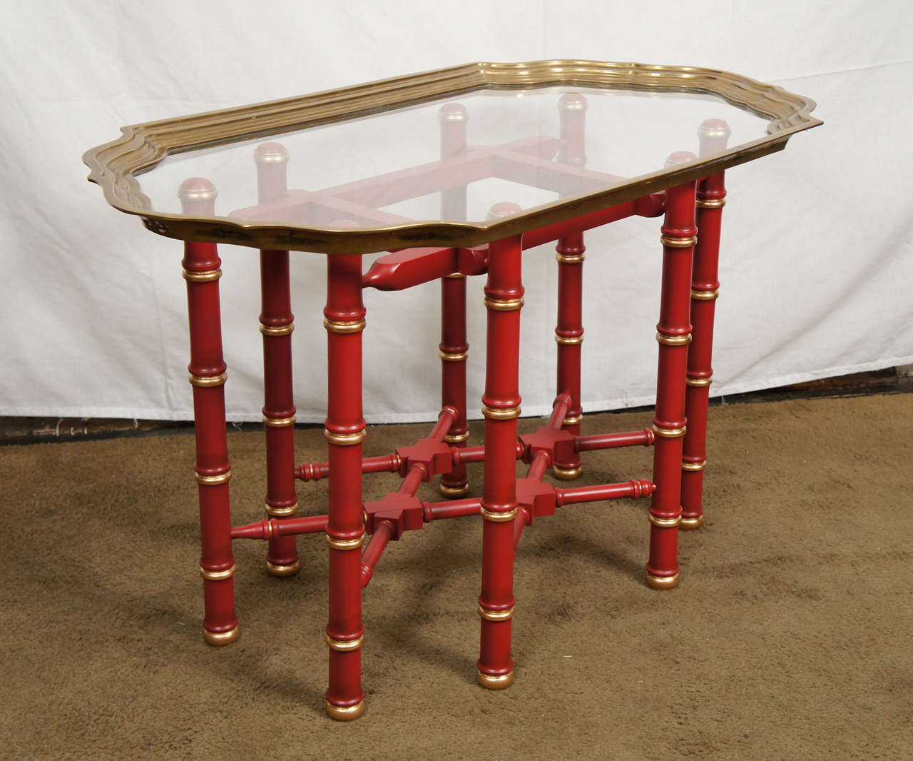 Gilt A  Vintage Chinese Chippendale Style Coffee Table