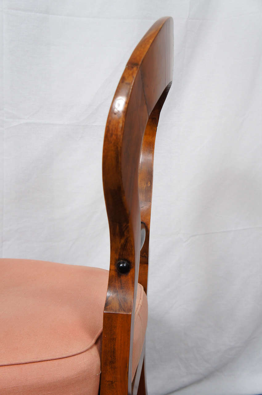 Pair of Italian Biedermeier Style Side Chairs For Sale at 1stDibs