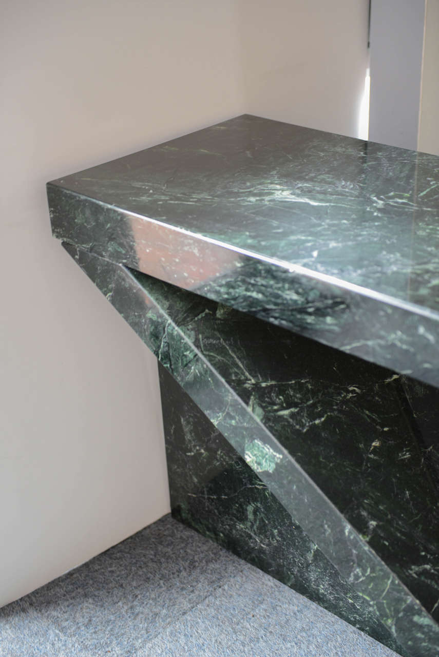 American Green Marble Cantilevered Console