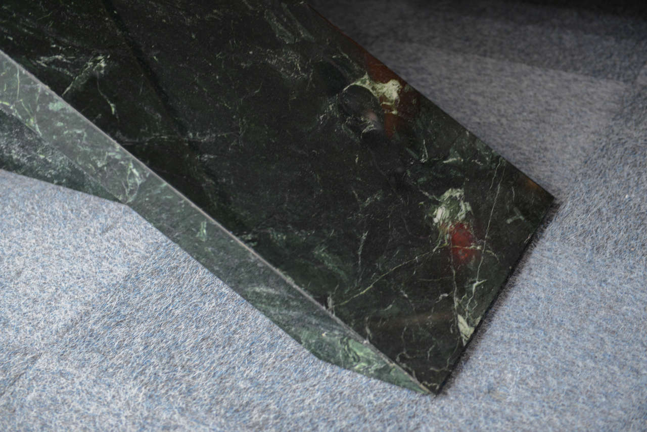 Green Marble Cantilevered Console In Good Condition In East Hampton, NY