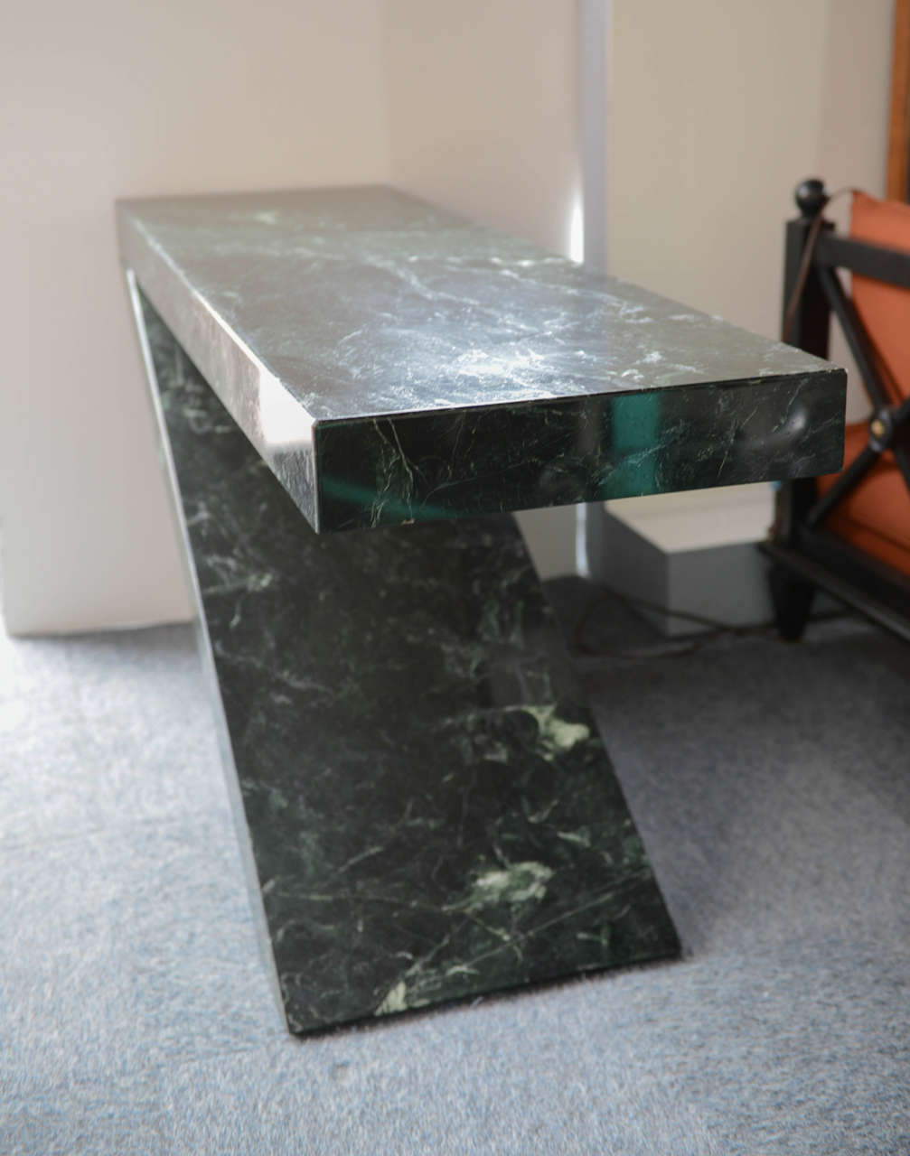 Late 20th Century Green Marble Cantilevered Console