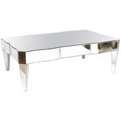 Hollywood Regency Style Mirrored Cocktail Table