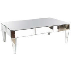 Hollywood Regency Style Mirrored Cocktail Table Hollywood Regency Style Mirrored Cocktail Table