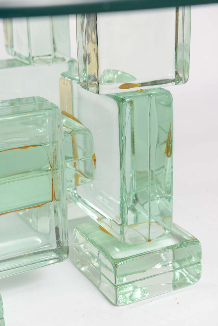 Sculptural Glass Block Cocktail Table 2