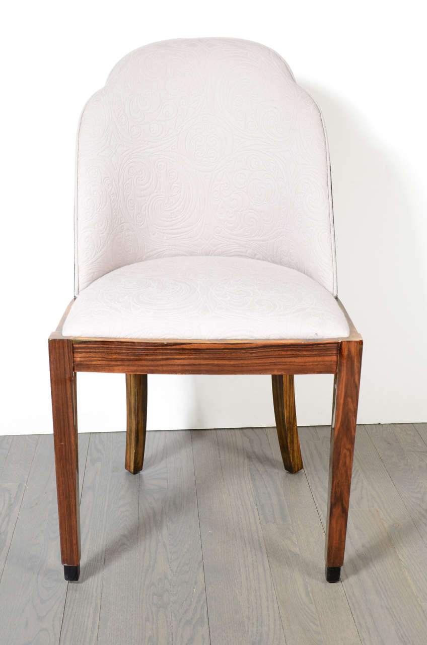 Art Deco Macassar Cloud Chair Upholstered in a Self Patterned Fabric