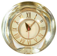 Horloge moderniste en verre de mercure doré par Telechron