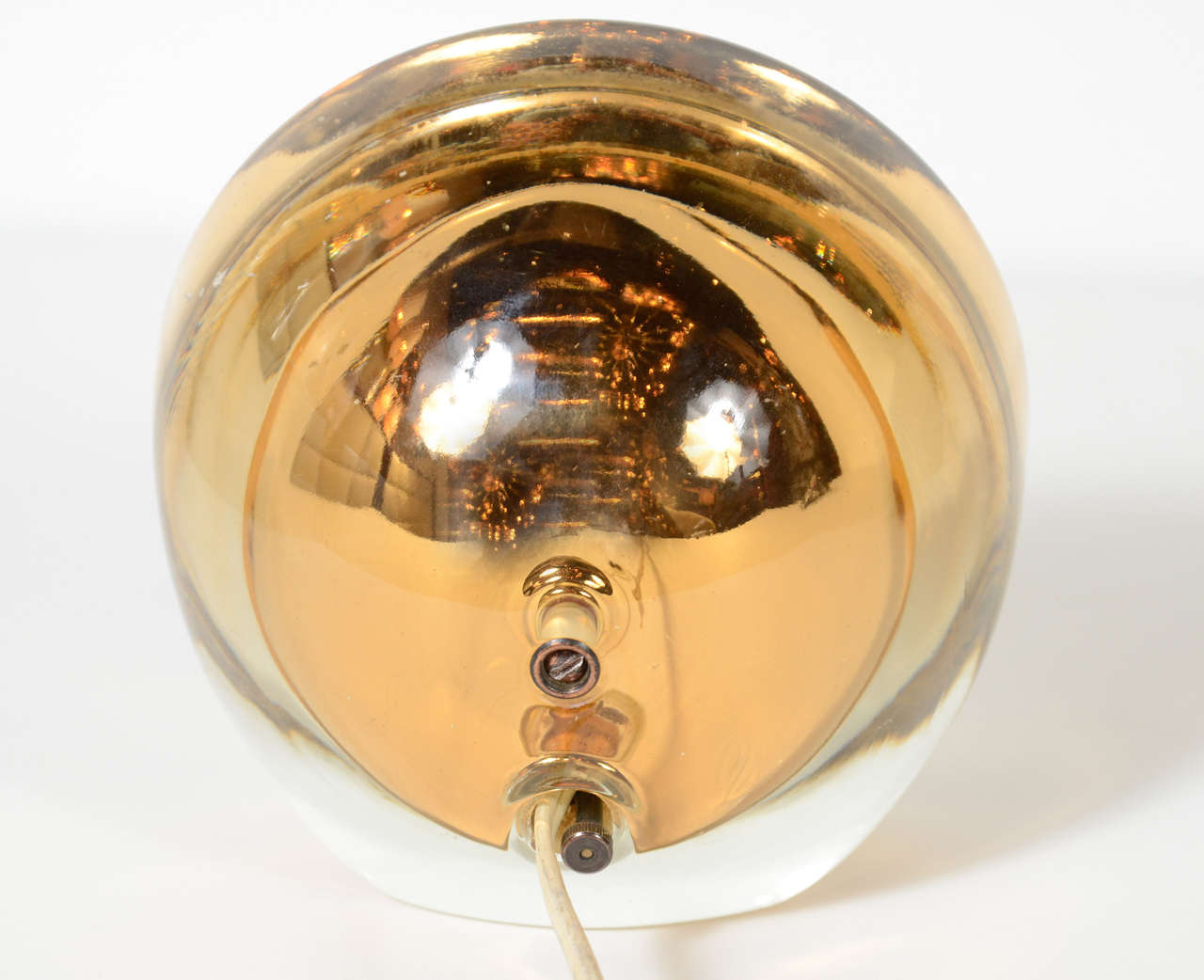 American Modernist Gold Mercury Glass Clock by Telechron