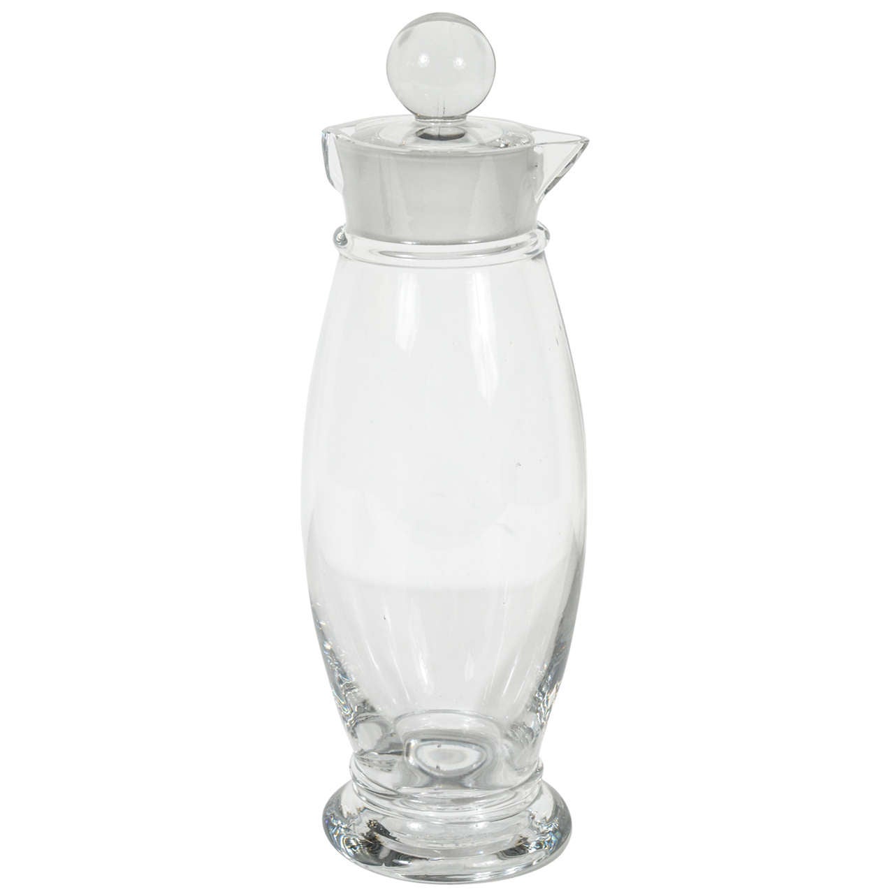 Stunning Art Deco Crystal Glass  Penguin Cocktail Shaker 