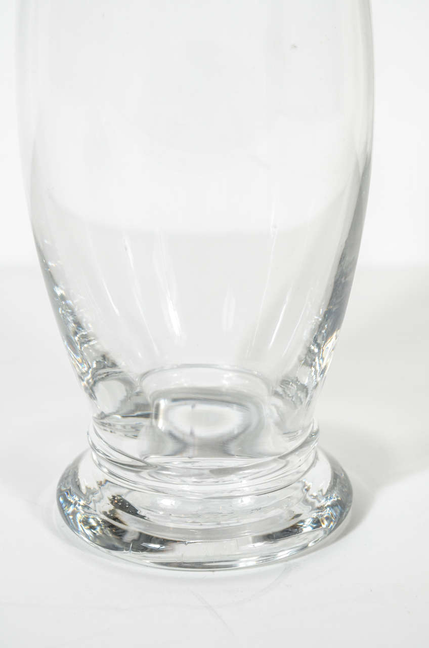 American Stunning Art Deco Crystal Glass  Penguin Cocktail Shaker 