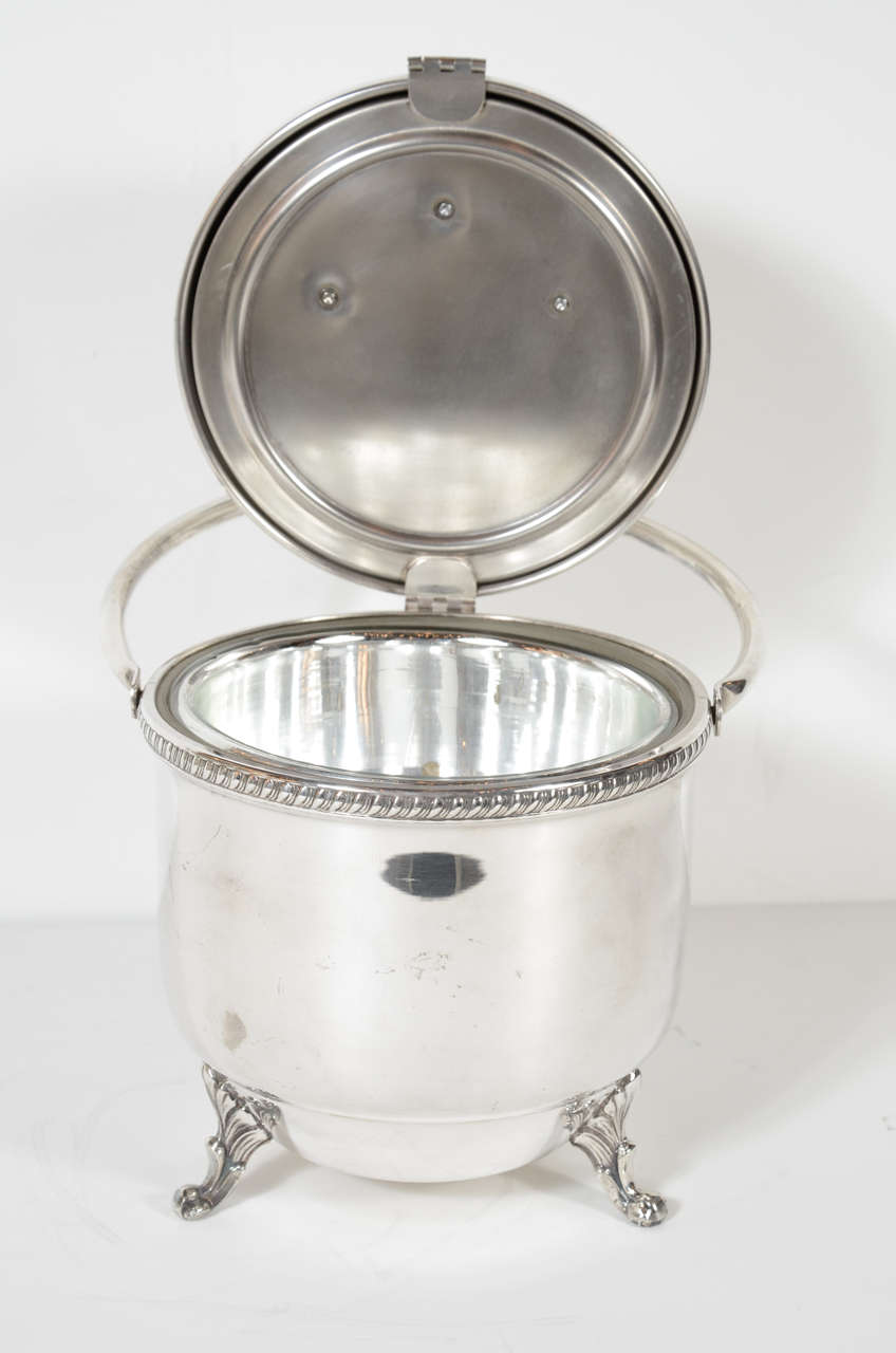 Elegant Art Deco Footed Ice Bucket & Accessories 4