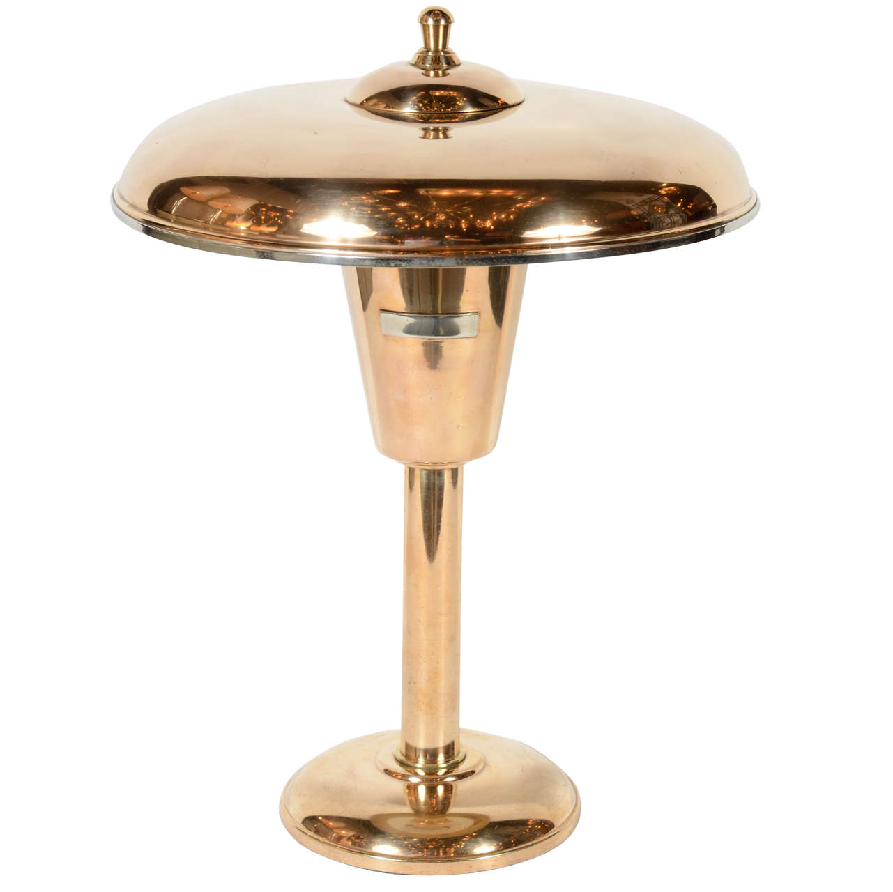 Art Deco Streamline Copper & Brass Desk Lamp
