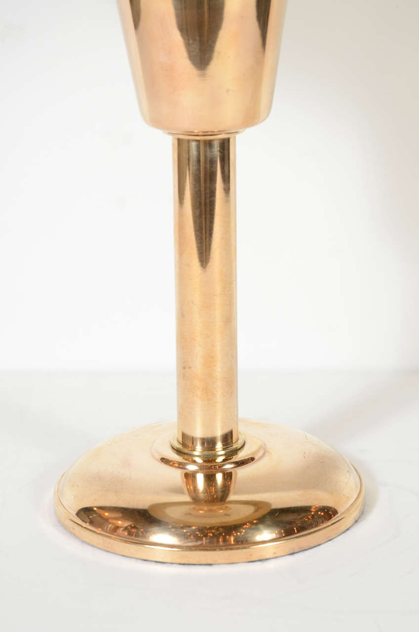 American Art Deco Streamline Copper & Brass Desk Lamp