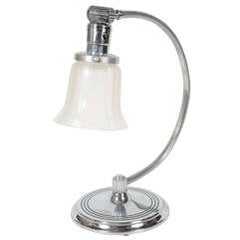 Art Deco Machine Age Frosted Glass and Chrome Table Lamp 2