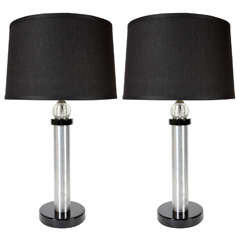 Pair of  Art Deco Machine Age Lamps by Russel Wright