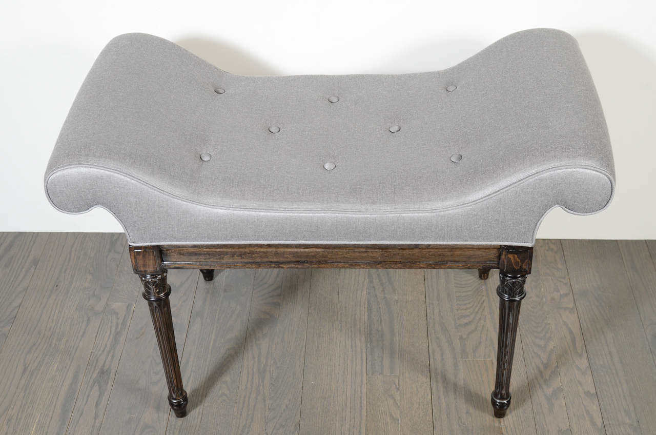 Stunning 1940's Hollywood Scrolled Bench In Excellent Condition In New York, NY