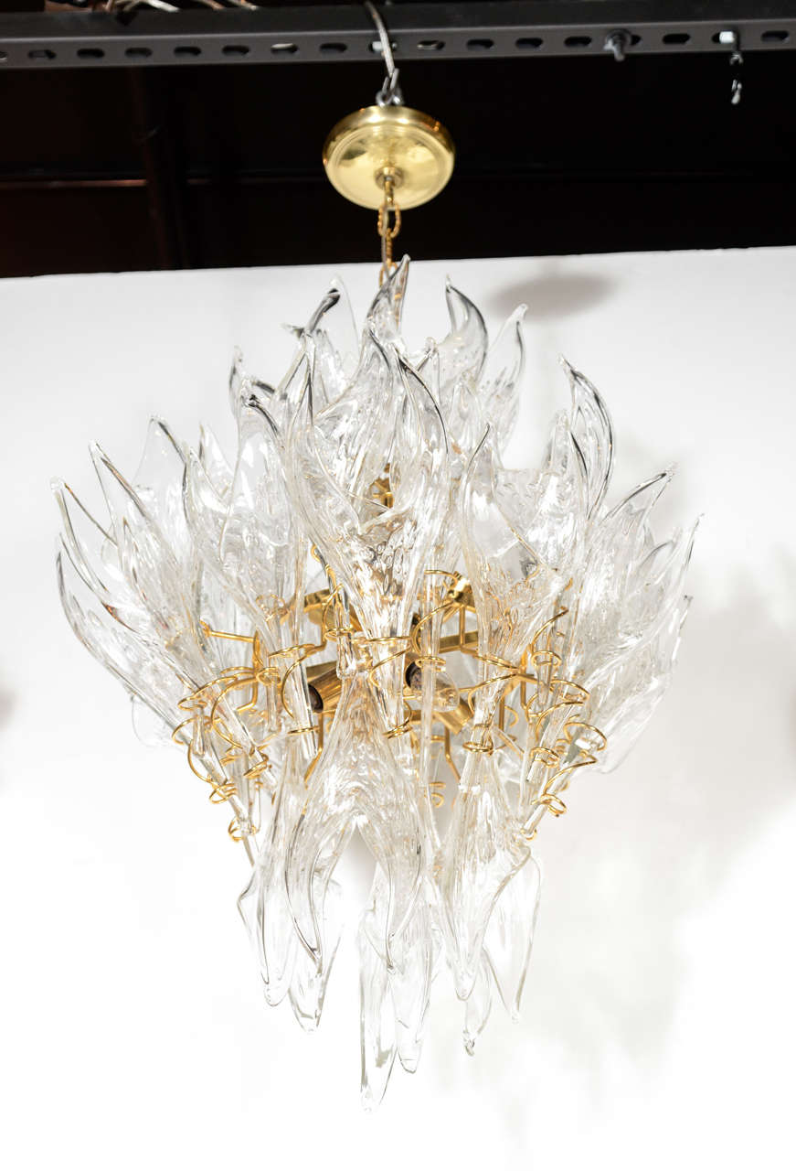 Spectacular Hand Blown Murano Glass Flame Bouquet by Mazzega