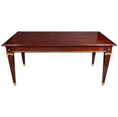Elegant Art Deco Directoire Style Dining Table with Bronze Fittings