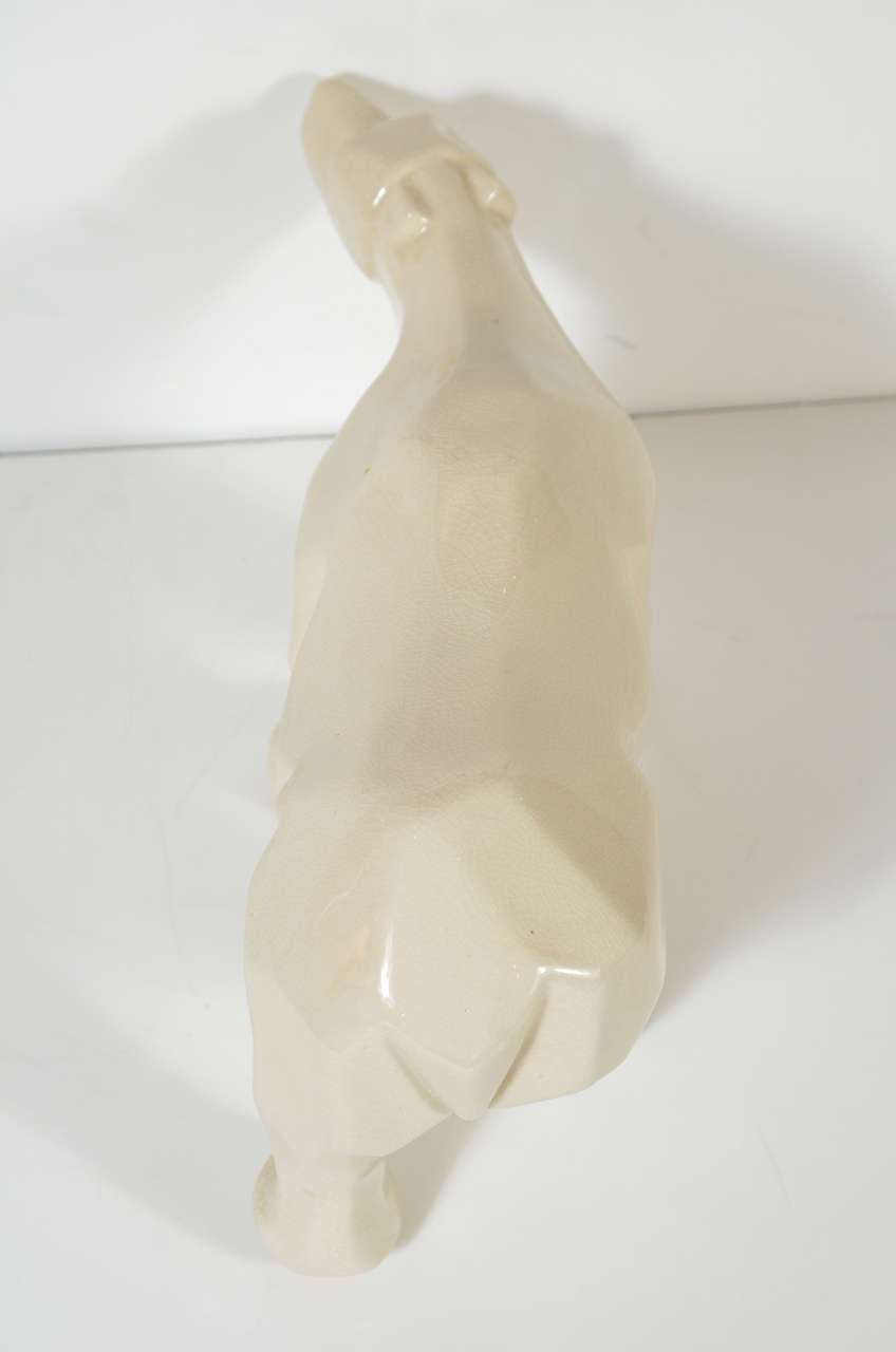 Art Deco Cubist Crackle Glaze Ceramic Polar Bear at 1stdibs
