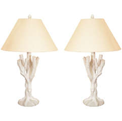 Pair Of American Tree Form Lamps Attributed To John Dickinson