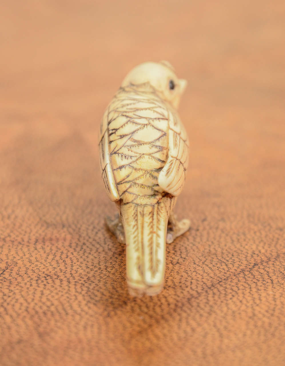 Ivory Japanese Meiji Okimono of Bird