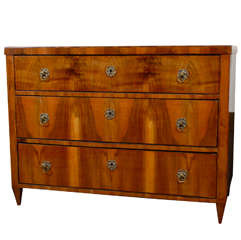 Biedermeier Walnut 3 Drawer Chest
