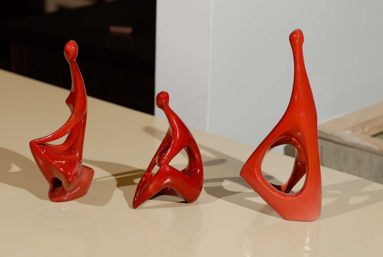 Hungarian Zsolnay Figures with Red Eosin Glaze For Sale