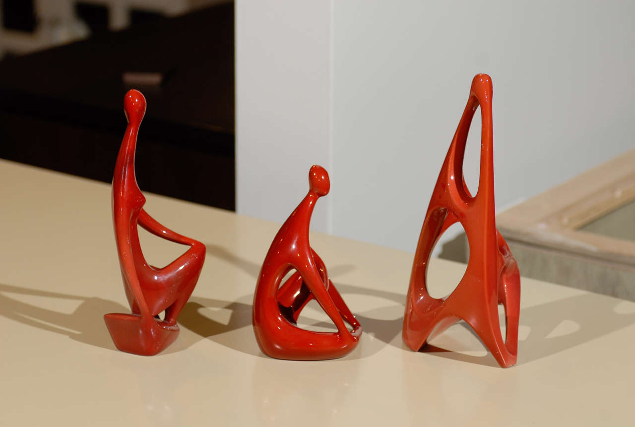 Mid-20th Century Zsolnay Figures with Red Eosin Glaze For Sale