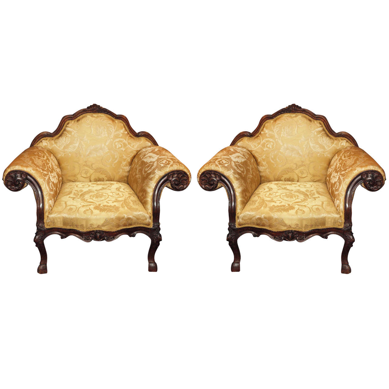 Pair of 18th c. Piedmontese Armchairs For Sale
